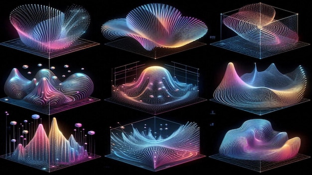 Photo holographic 3d abstract forms that change colors when viewed from different angel