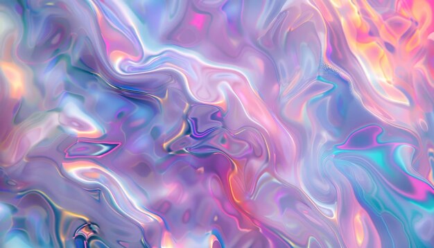 Holographic fluid abstract background with gradient colors and iridescent effect