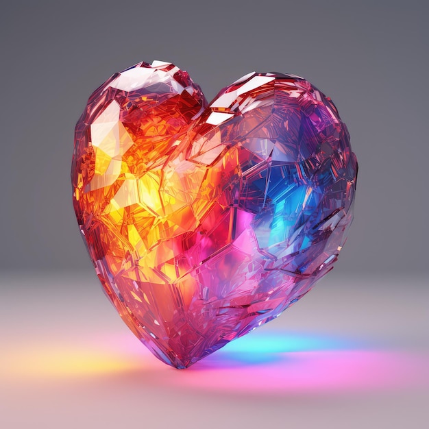 Holographic Heart A MultiColored 3D Volumetric Representation of Love