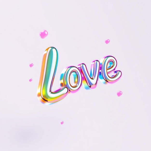 Photo holographic love word art