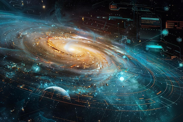 A holographic map of the galaxy detailing unexplored sectors