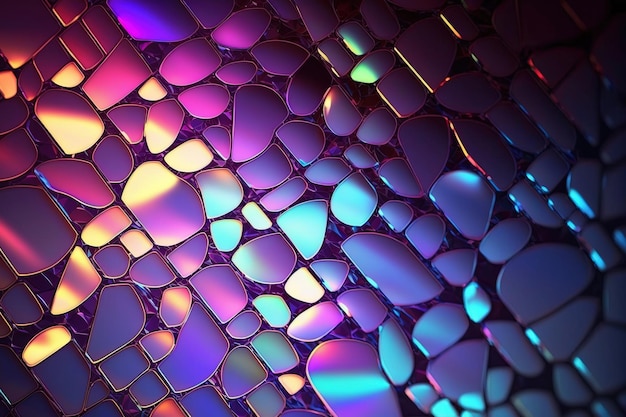 Holographic mermaid scales background Neon light trendy design Ai generative