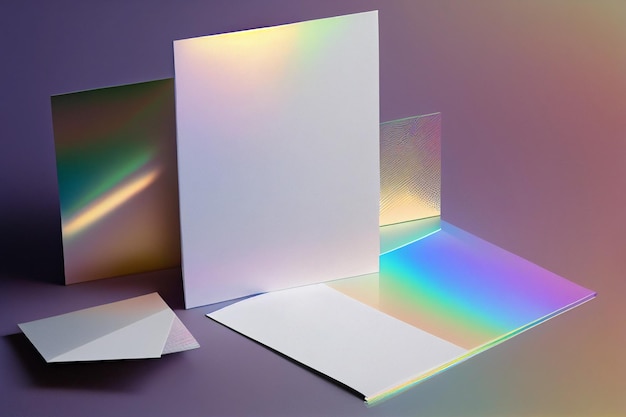 Holographic metallic mock up for business identity