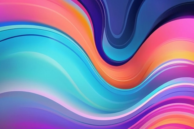 Holographic neon background Colorful psychedelic abstract Pastel color waves for background