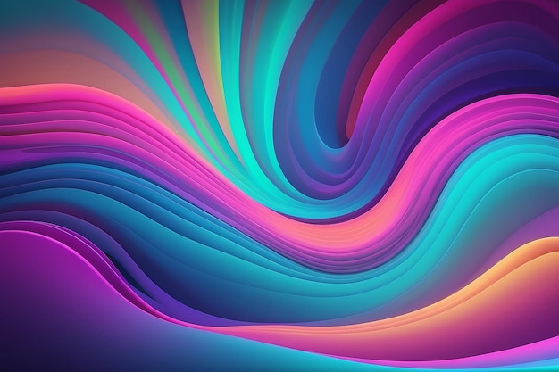 Holographic neon background Colorful psychedelic abstract Pastel color waves for background