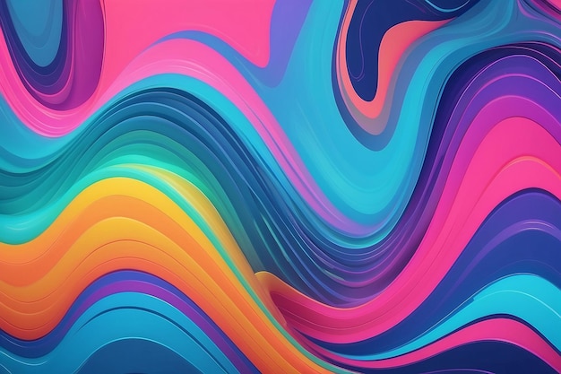 Holographic neon background Colorful psychedelic abstract Pastel color waves for background