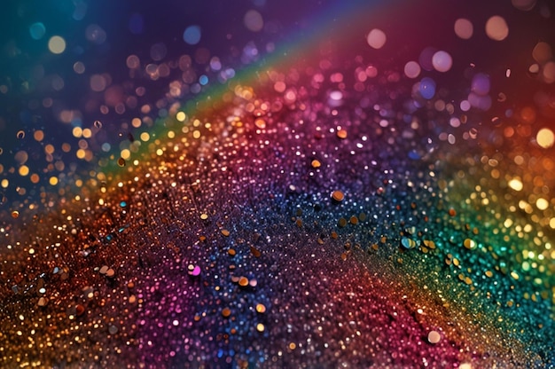 Holographic rainbow glitter background with metallic shimmer