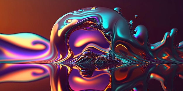 Holographic wavy background Generative AI