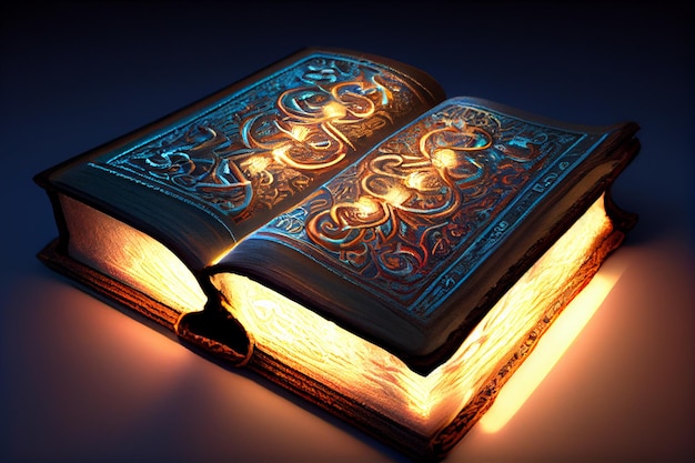 Holy Bible with light emitting fromgenerative ai