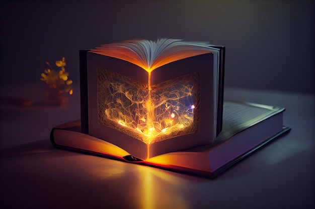 Holy Bible with light emitting fromgenerative ai