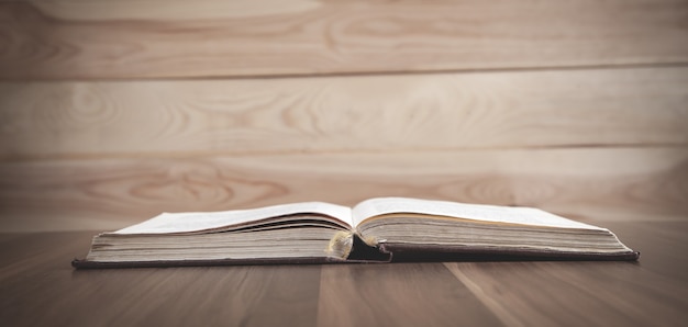 Holy Bible on the wooden table Faith Religion Christianity