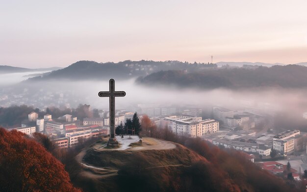 holy cross symbolizing the death and resurrection