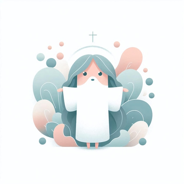 Photo holy harmony cute jesus illustration with abstract background