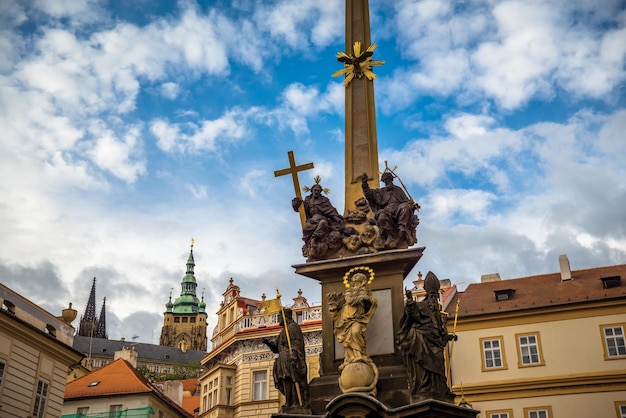 Holy Trinity Column at Lesser Town Square Malostranske namesti Prague Czech Republic