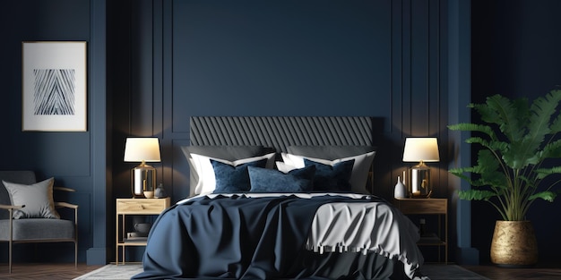 Home dark luxury bedroom interior design