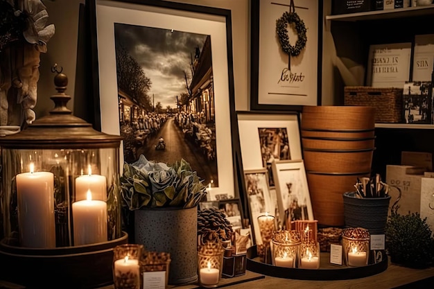 Home decor shop with a wide variety of home decor on display from candles to picture frames