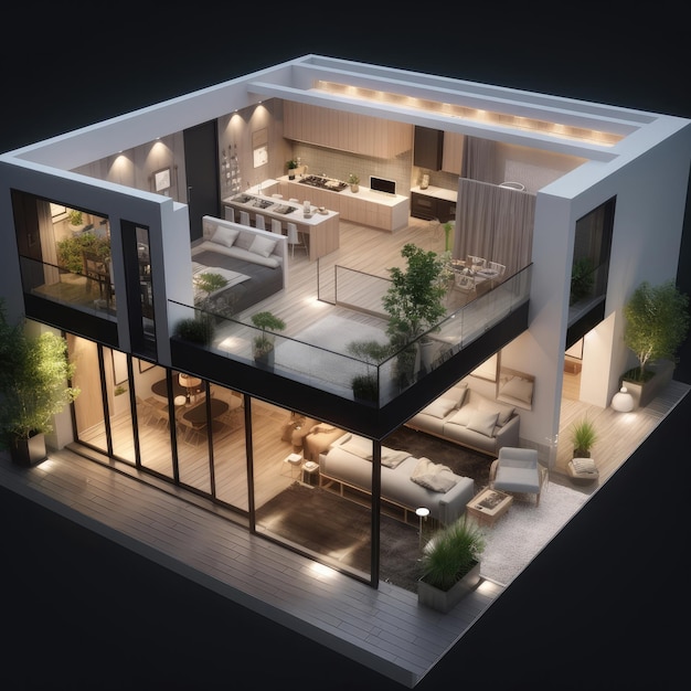 Home design 3d render 3d illustration