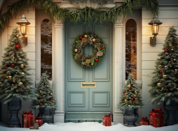 Home door Christmas decoration