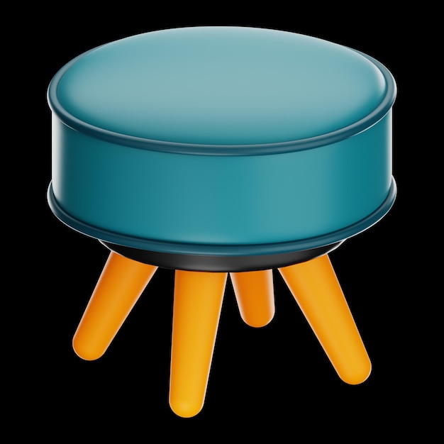 Home Furniture chair icon 3d rendering on isolated background