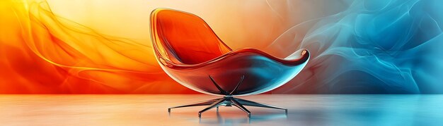 Home Office Chair with Glossy Abstract Digital Art concept as A photo featuring a home office chair