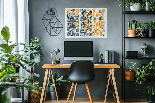 Photo home office work space interior design