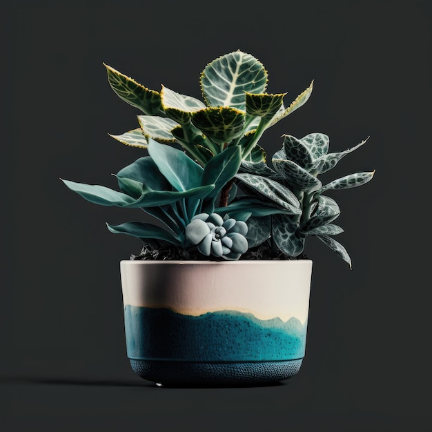 Home Plant in Pot Illustration Generative AI