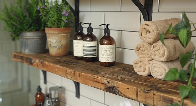 Home Spa Essentials DIY Bathroom Shelf Bathroom Decor