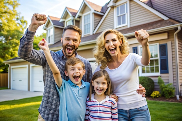 Home Sweet Home Excited Family Embraces New Beginning