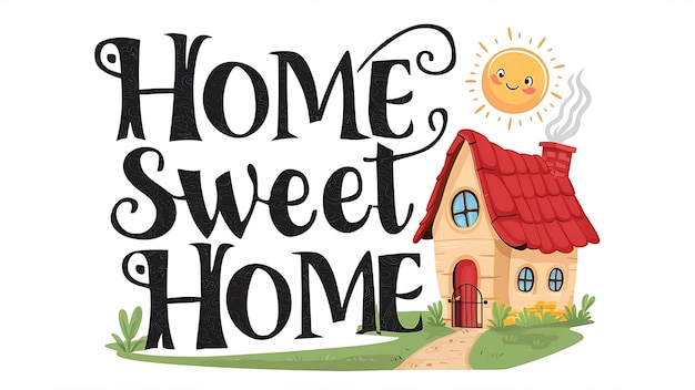 Photo home sweet home tshirt design motivational quote illustartiontypography