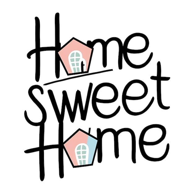 Photo home sweet home tshirt design motivational quote illustartiontypography