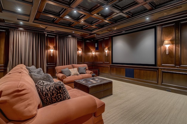 Home theater with state of the art audio and visual systems