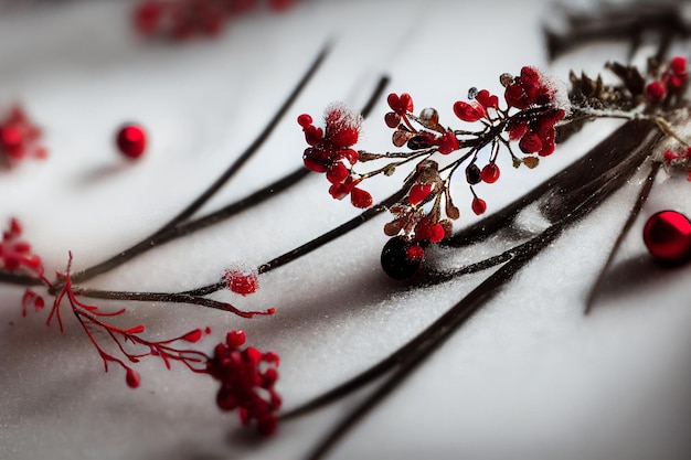 Home winter christmas composition on a blurred background