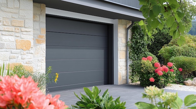 Photo a home with a garage door that says  welcome to the community