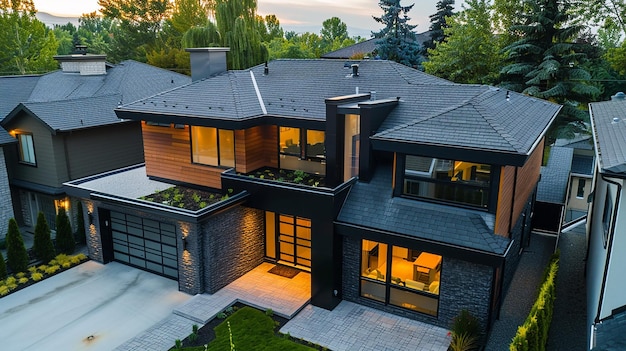 a home with a large window that opens to the backyard