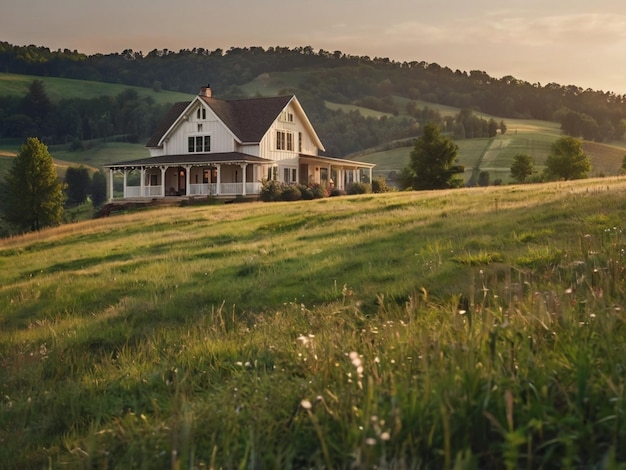 Photo a home with a view of the mountains in the background