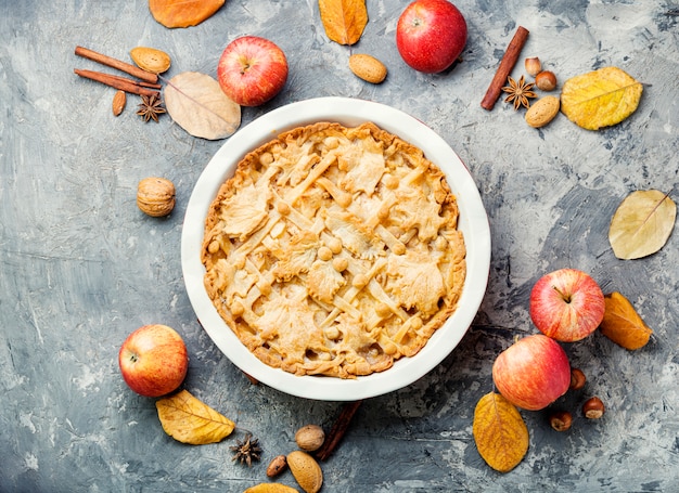 Homemade autumn pie.