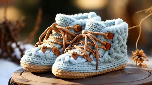 Homemade baby booties woven with love a cozy winter gift