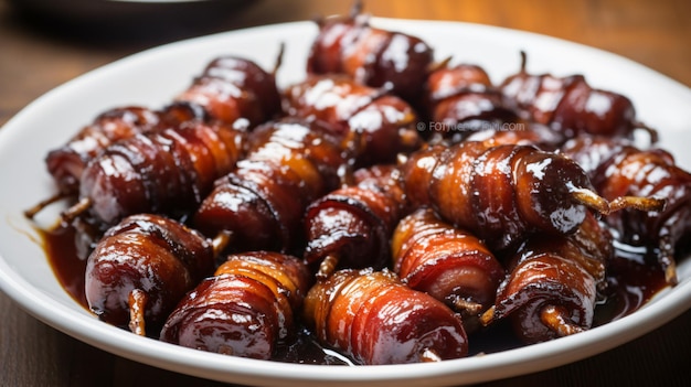 Homemade bacon wrapped dates