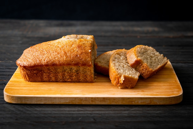 Homemade banana bread or banana cake sliced