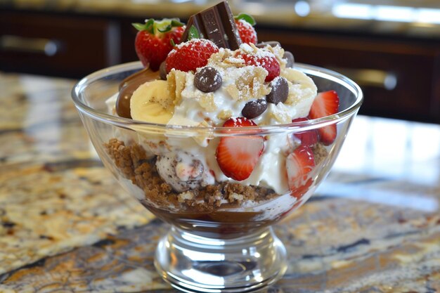 Homemade Banana Split Sundae