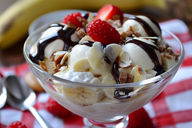 Homemade Banana Split Sundae