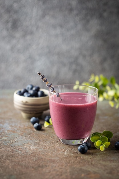 Homemade blueberry smoothie