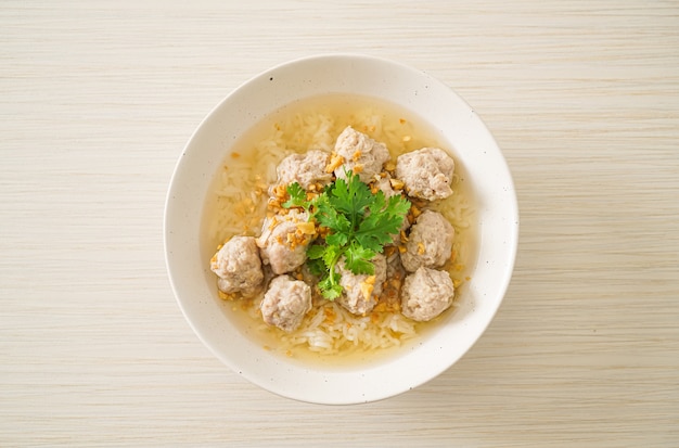 Homemade Boiled Rice with Pork Bowl