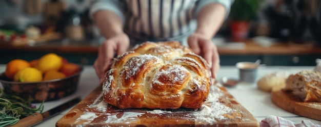 Photo homemade bread baking a symbol of family love and warmth capture the essence of homebaked goodness