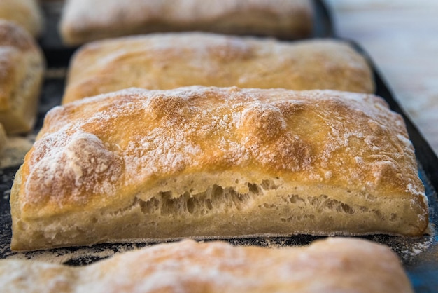 homemade bread fresh out of the oven, bakery