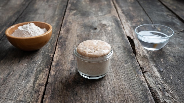 Homemade bread ingredients ready to use