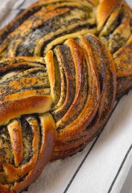 Homemade bread with poppy seeds