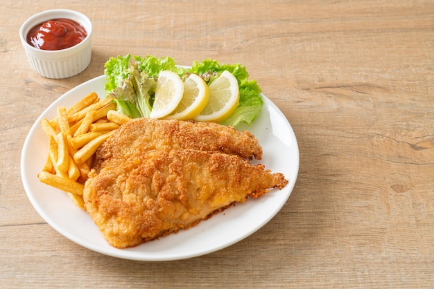 Homemade Breaded Weiner Schnitzel with Potato Chips