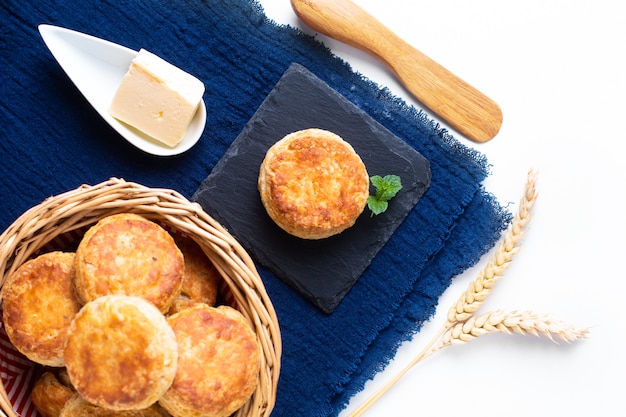 Homemade browned crust scones