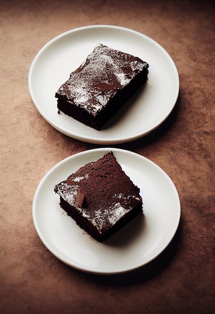 Homemade brownie cake on plate